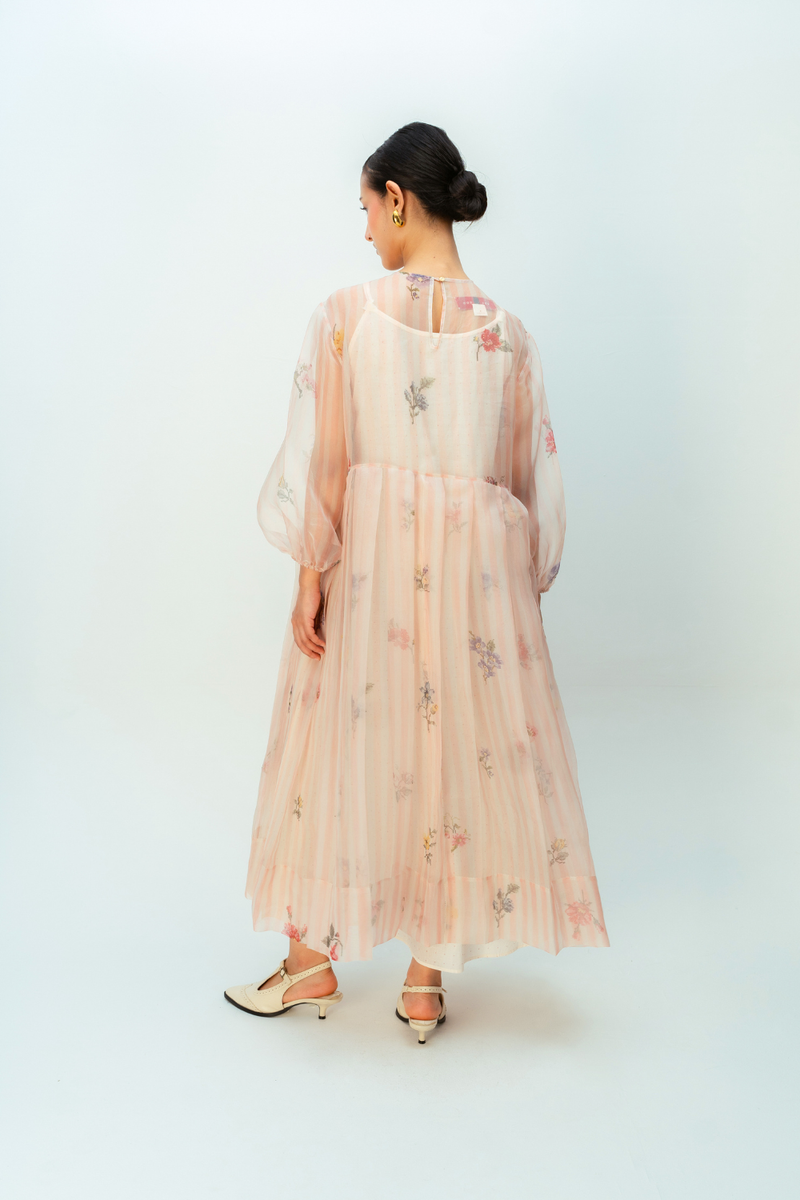 BARELY BLUSH DRESS silk organza dress by Ode to Odd in blush pink for women in Singapore