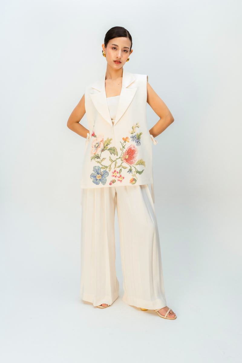 LIVING PETAL JACKET crepe jacket/overlay by Ode to Odd in off white for women in Singapore