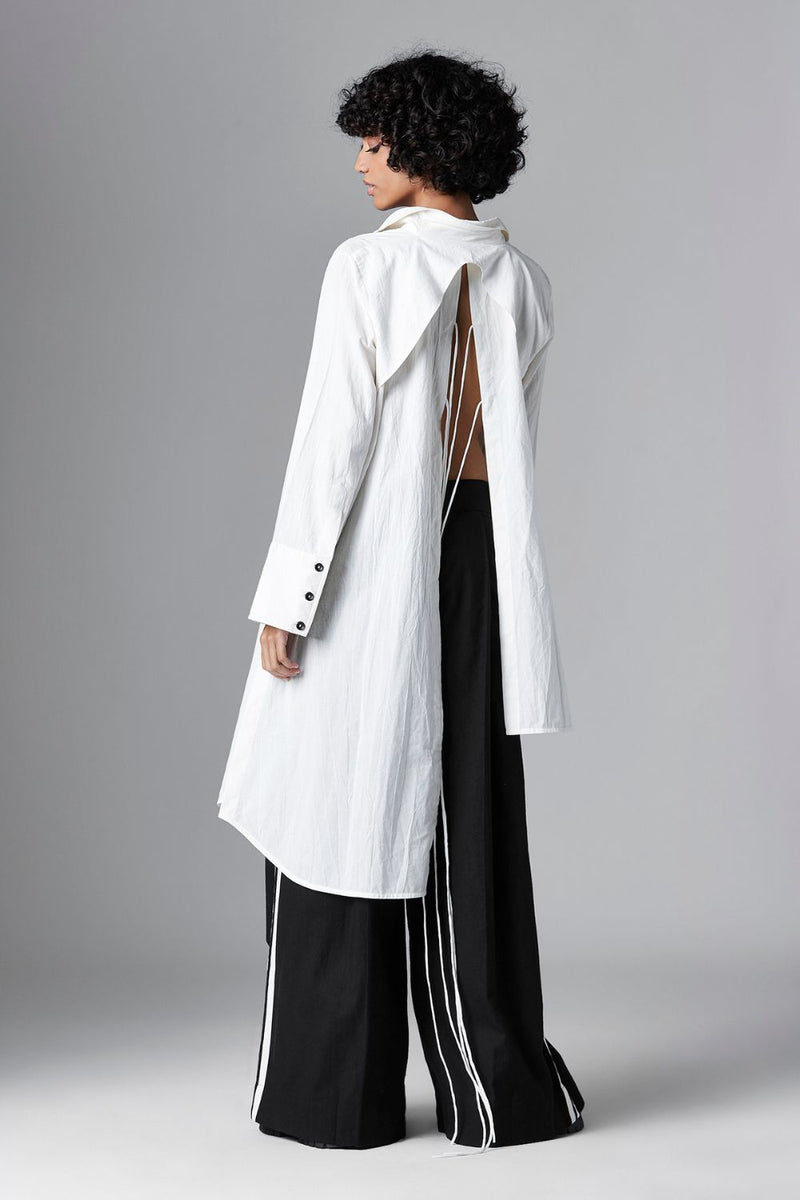 THEIA SHIRT cotton Tops and Shirts by Chola in white color for women in Singapore