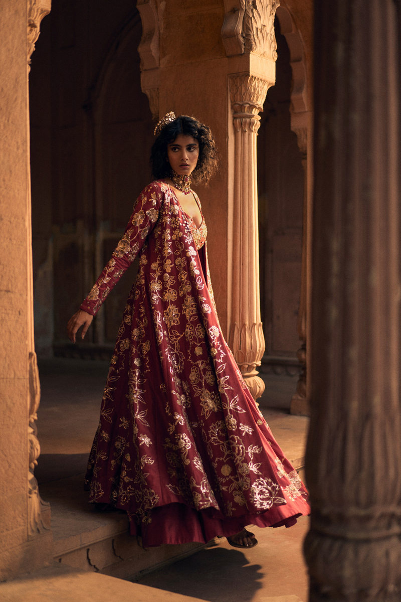 PH-2479 
Lehenga 
Blouse 
Jacket / Dupatta Set by Paulmi & Harsh for women in Singapore