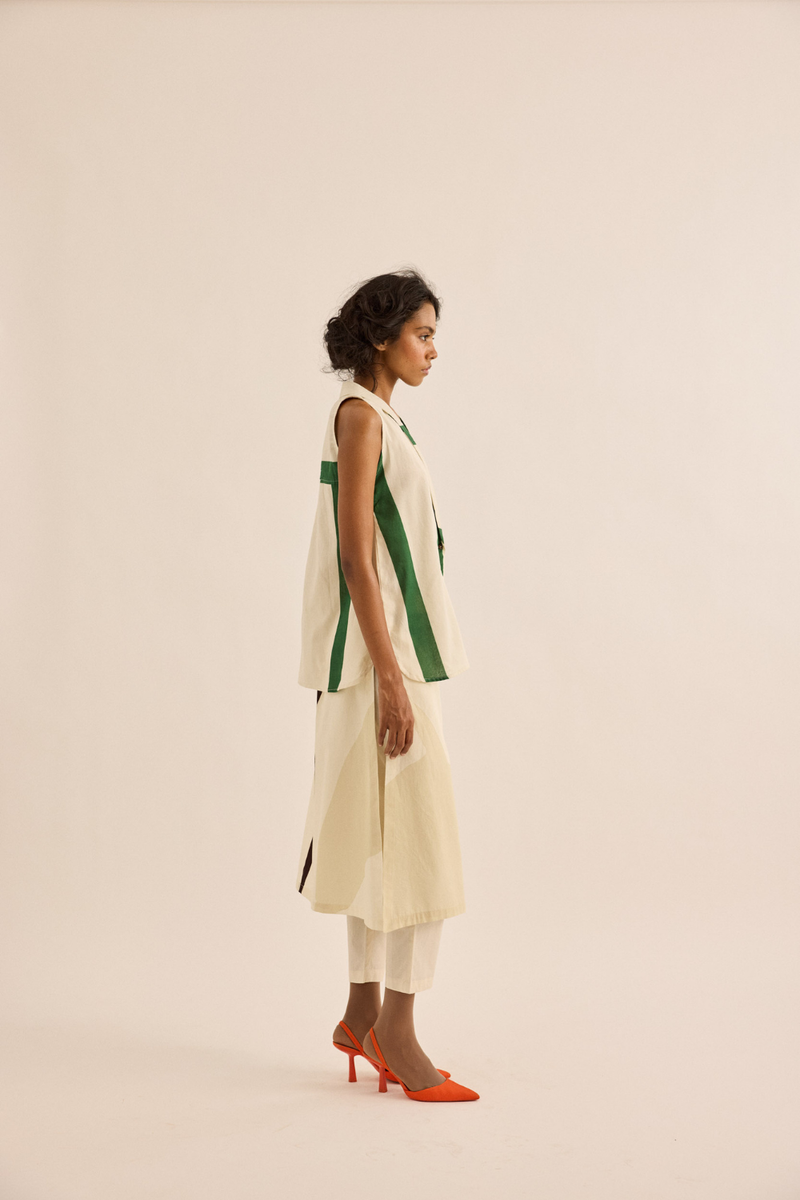 Laurel Top mul top/shirt by Khara Kapas in green for women in Singapore
