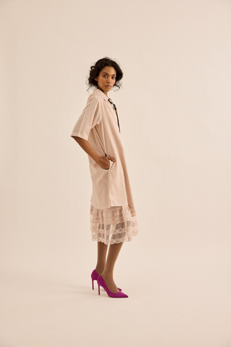 Opal Dress mul dress by Khara Kapas in blush pink for women in Singapore