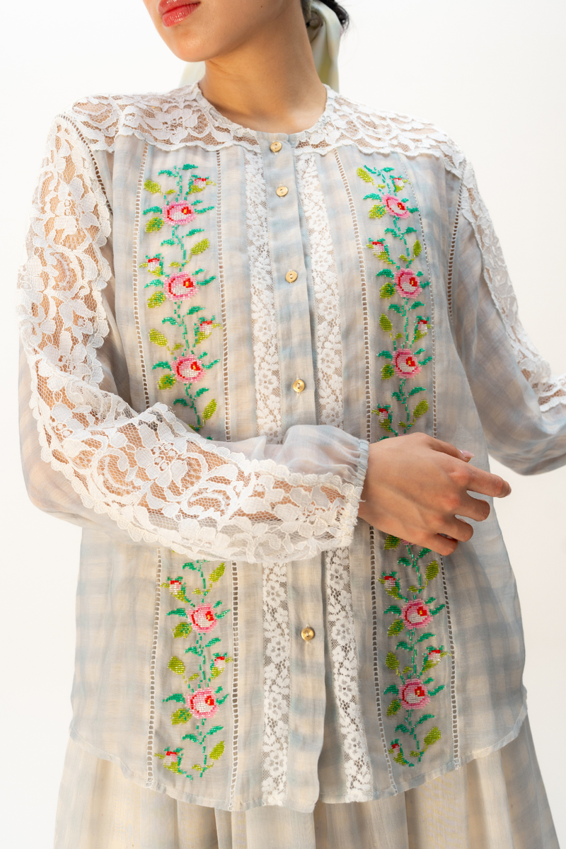 CLOUDBOUND SHIRT mul top/shirt by Ode to Odd in blue for women in Singapore