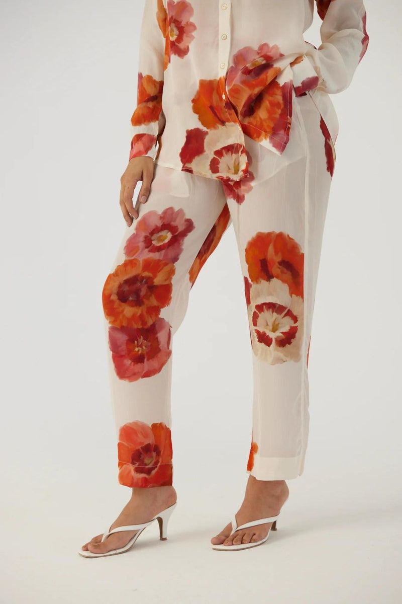 VALENTINE CREPE COORD SET Co-ord Sets by Yam in white color for women in Singapore