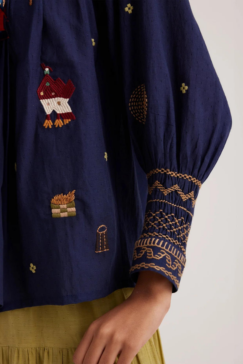 Farmer Top-Folk Ink cotton by CORD for women in Singapore