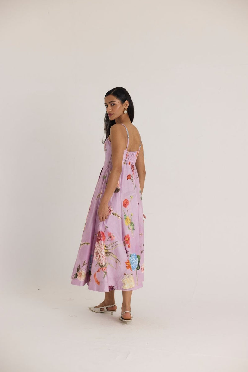 GIGGLE BERRY FLARED BRALETTE DRESS satin by Yam for women in Singapore