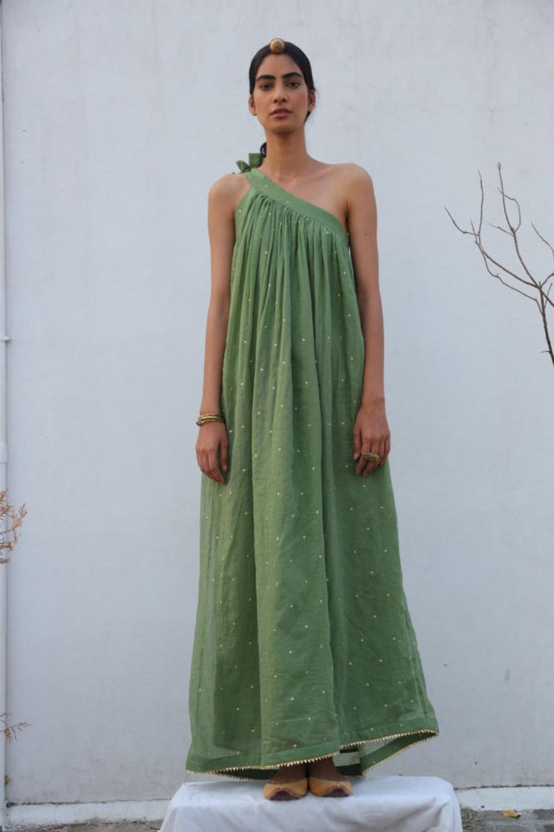 Azal gown by Khara Kapas in green for women in Singapore