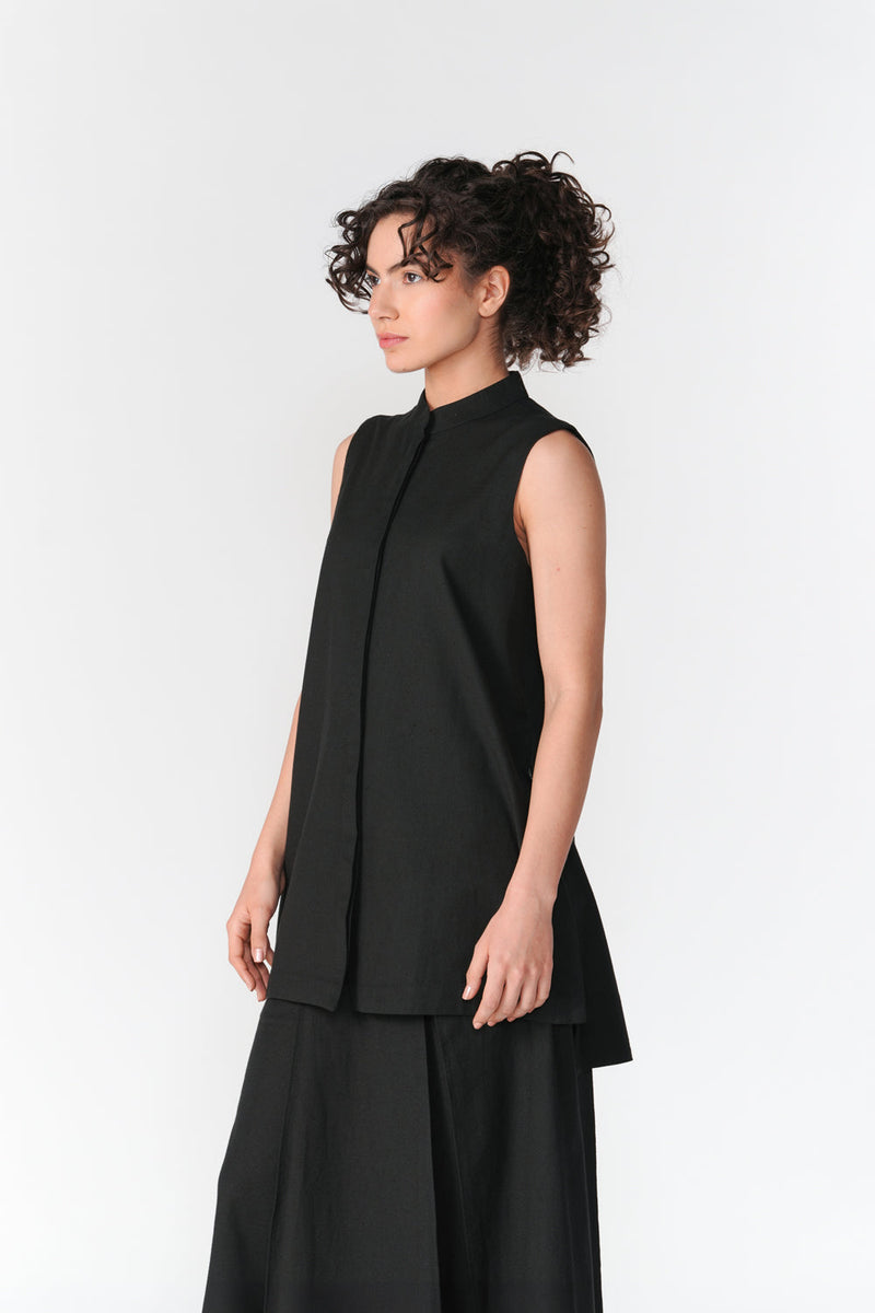 High-Low Shirt top/shirt by Turn Black in black for women in Singapore