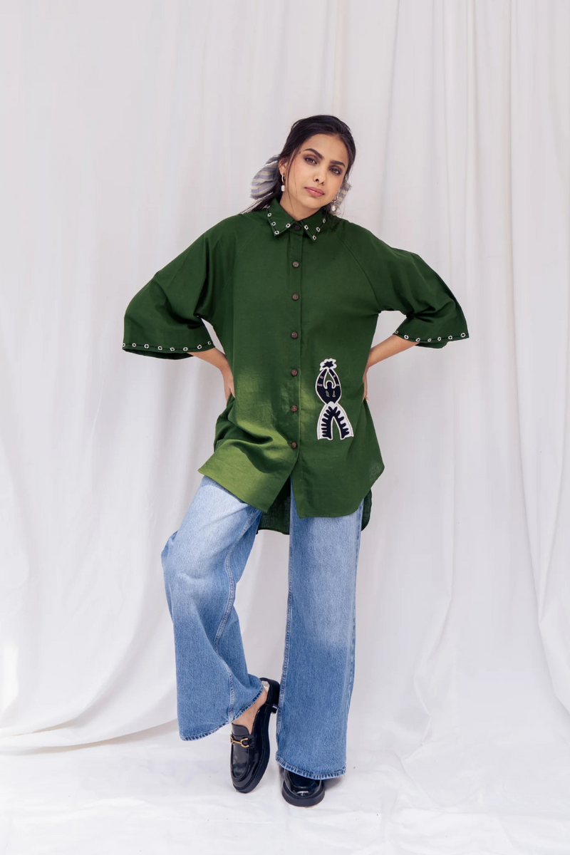 Zuri Handloom Shirt cotton by JodiLife for women in Singapore