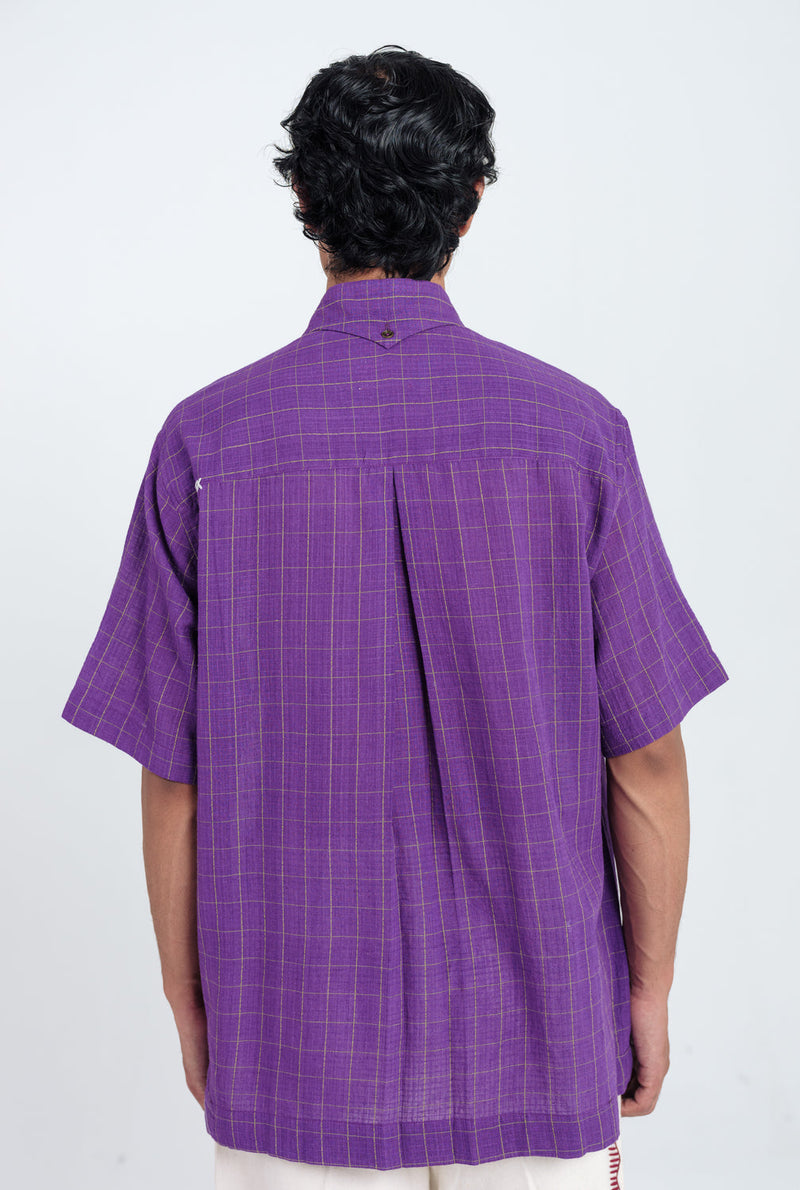 Drift Handloom Mens Shirt cotton shirt by Jodi Men in purple for men in Singapore