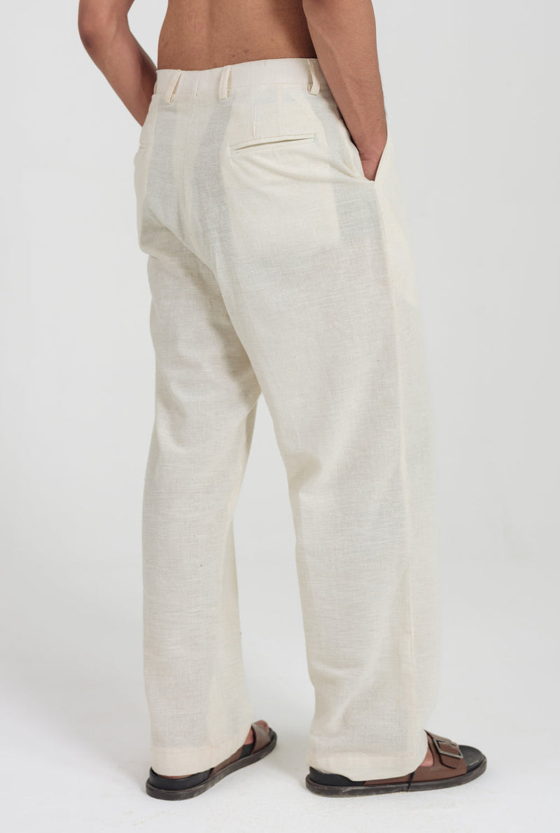 Moon Dance Trousers kala cotton pant/trouser by Jodi Men in off white for men in Singapore