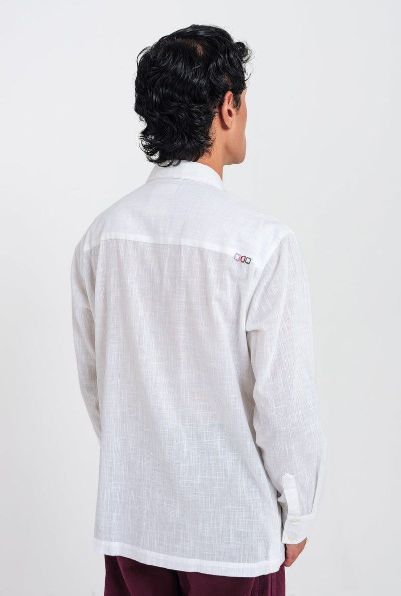 Moon Dance Shirt cotton shirt by Jodi Men in white for men in Singapore