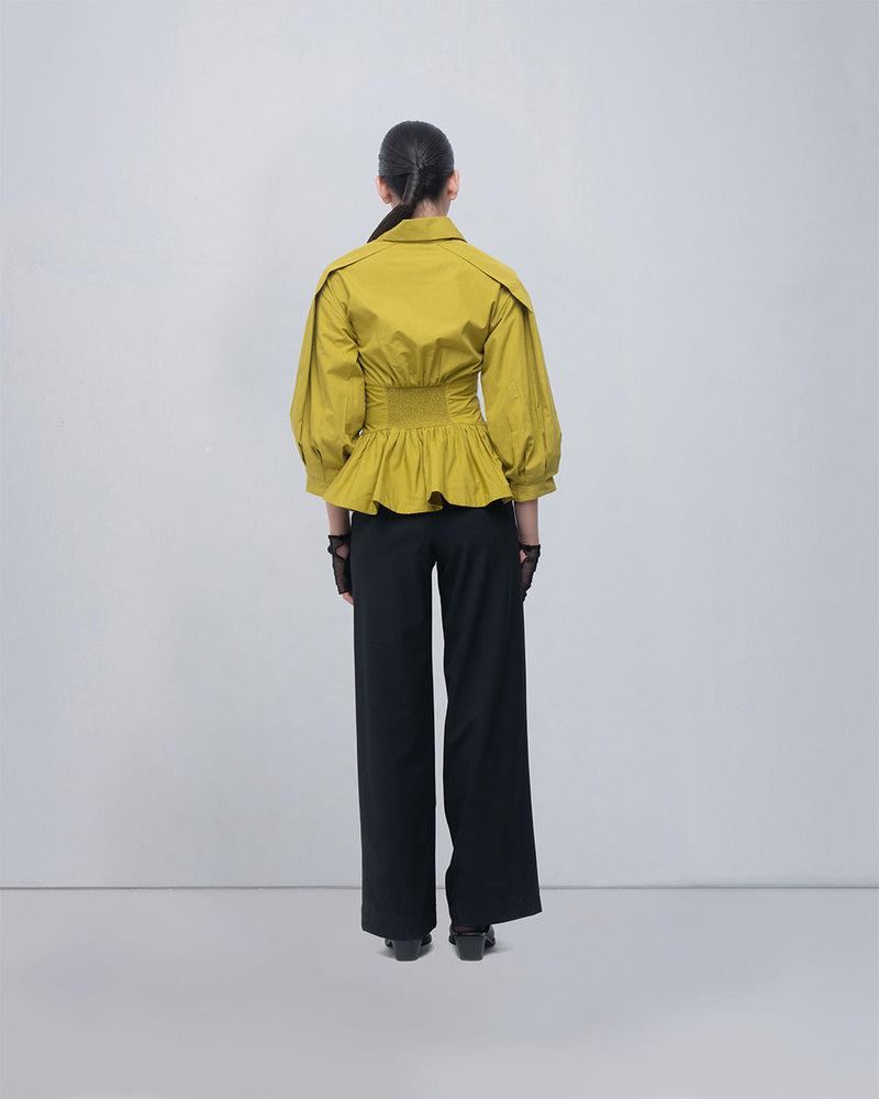Aiysha Top cotton top/shirt by Leh Studios in green for women in Singapore