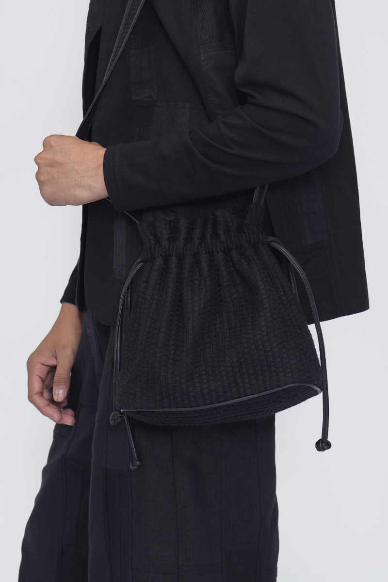 Jinpa Bag cotton by Turn Black in black color for women in Singapore