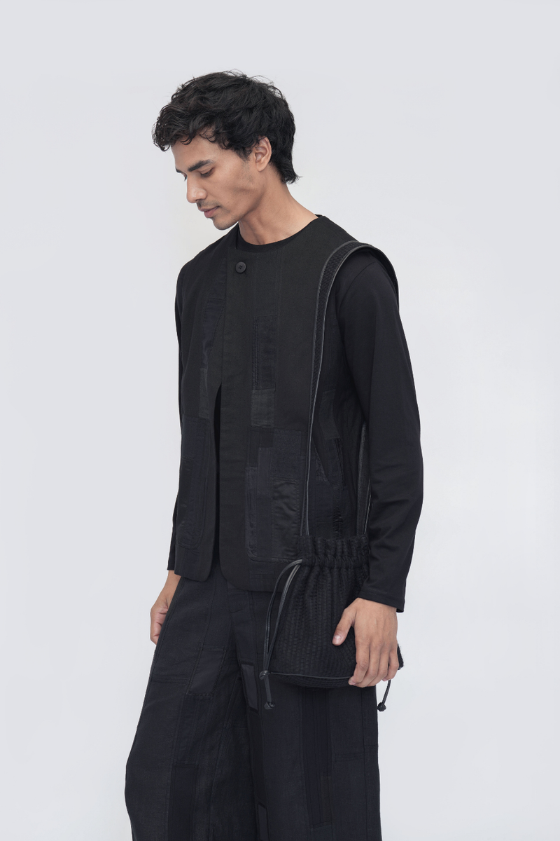 Jinpa Bag cotton by Turn Black in black color for women in Singapore