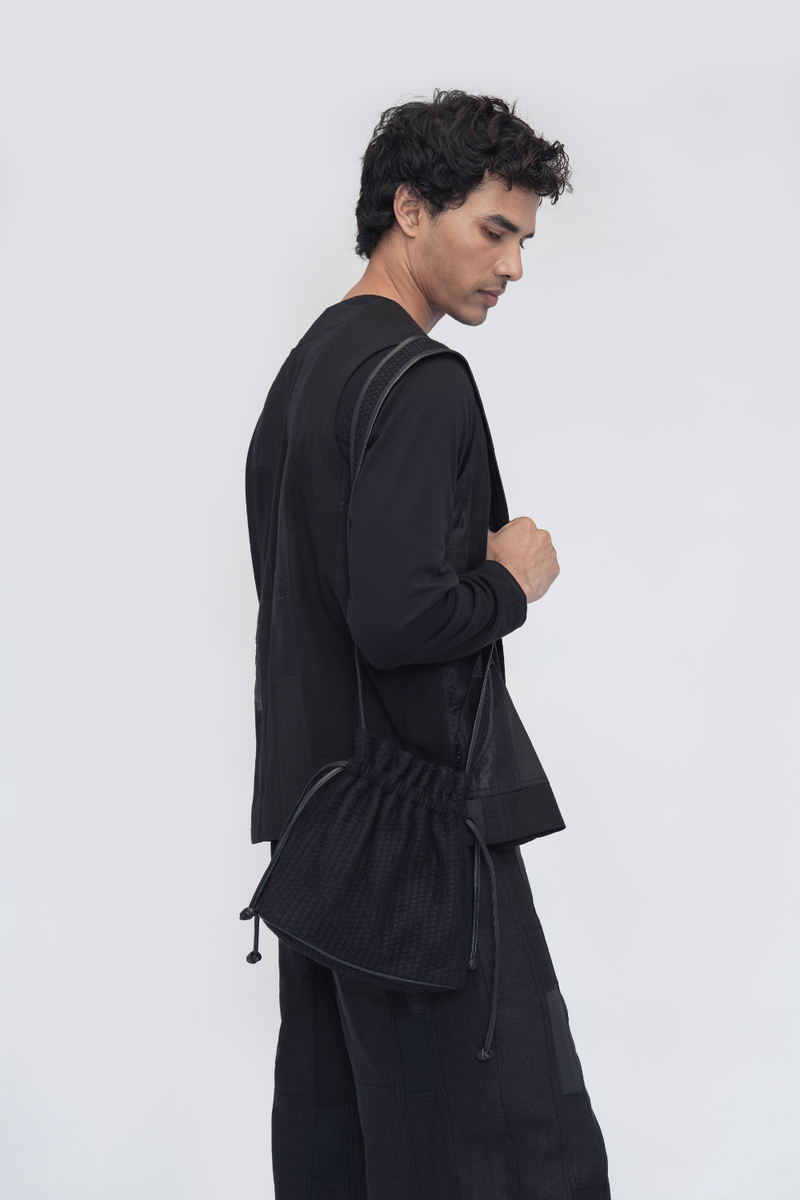 Jinpa Bag cotton by Turn Black in black color for women in Singapore