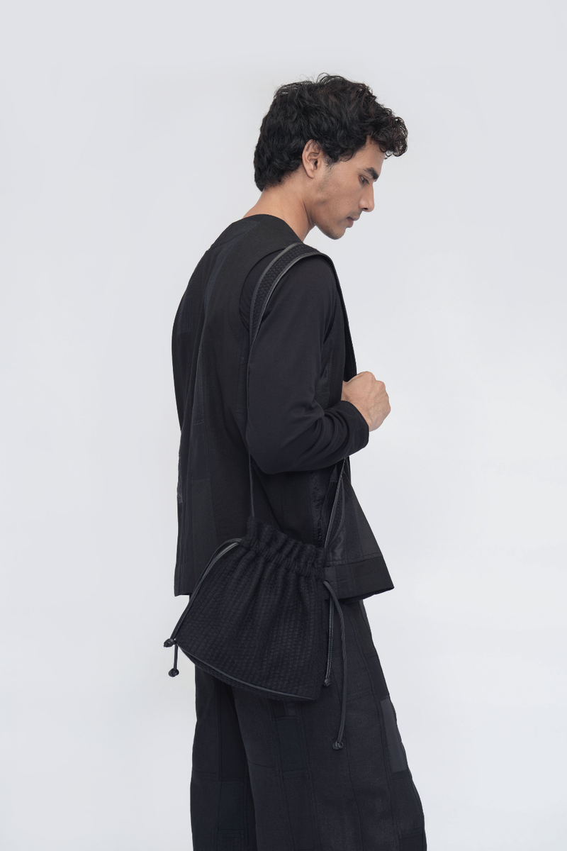 Jinpa Bag cotton by Turn Black in black color for women in Singapore