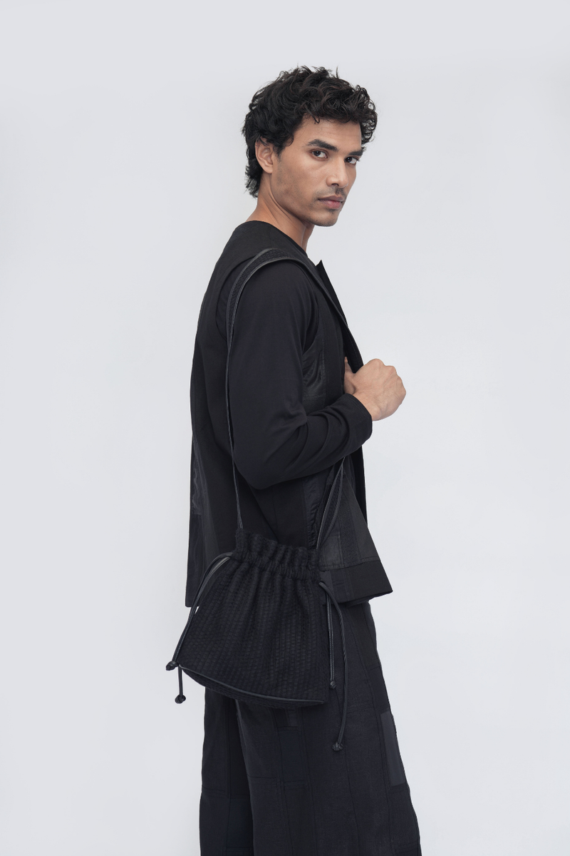 Jinpa Bag cotton by Turn Black in black color for women in Singapore