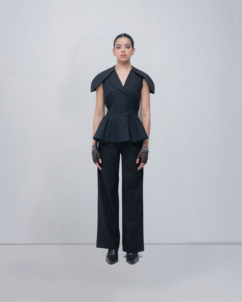 Daria Top viscose top/shirt by Leh Studios in black for women in Singapore