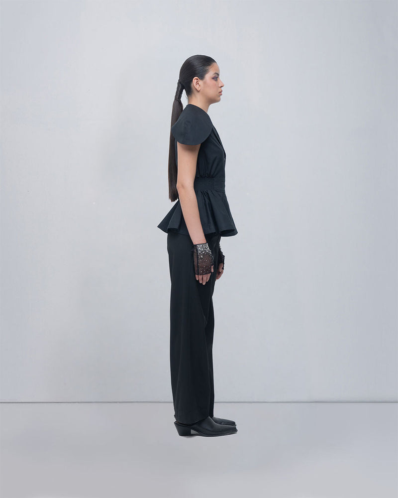 Daria Top viscose top/shirt by Leh Studios in black for women in Singapore