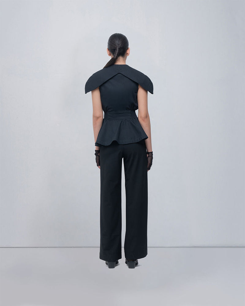 Daria Top viscose top/shirt by Leh Studios in black for women in Singapore