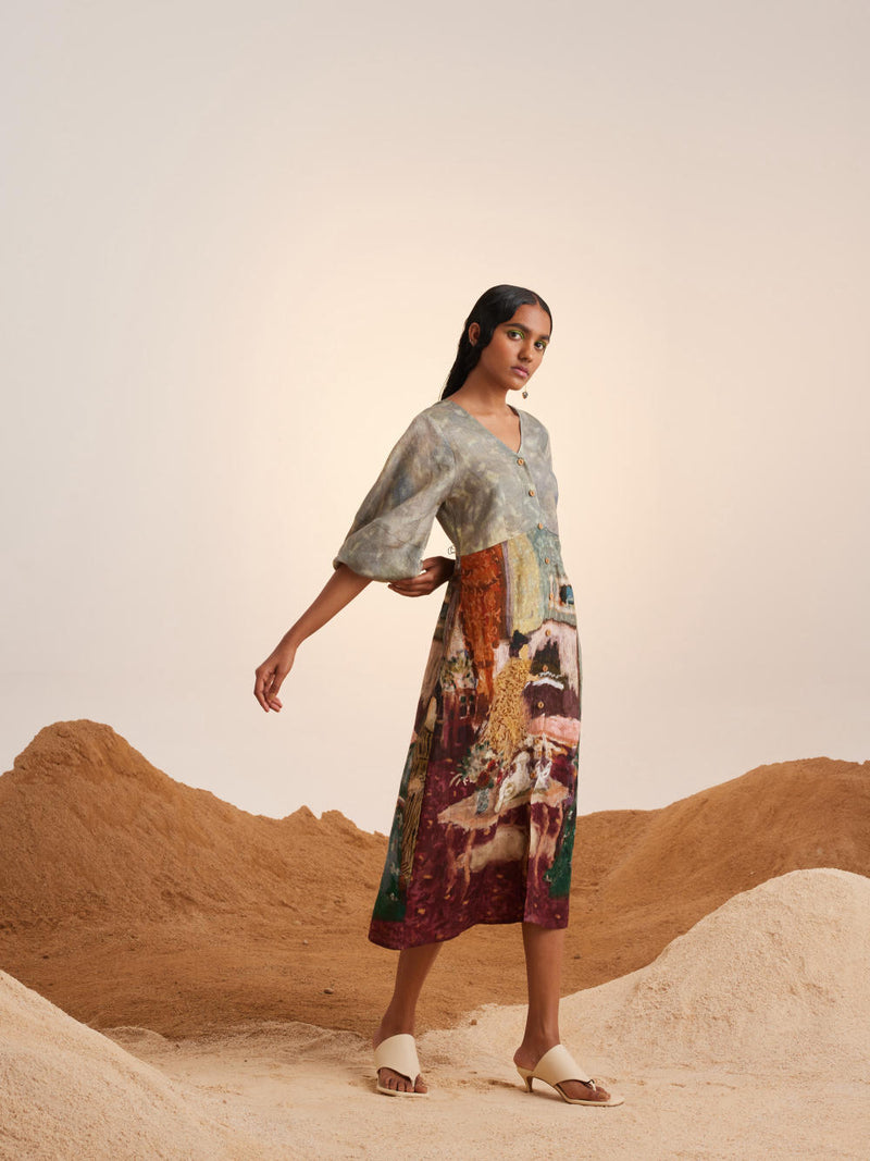 Summer Dress-High Tea linen Dress by CORD for women in Singapore