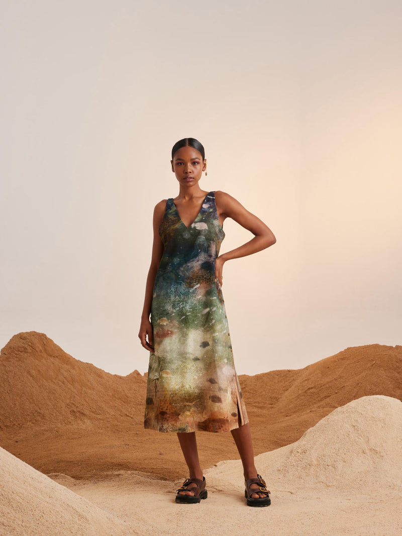 Zen Dress-Underwater rayon Dress by CORD for women in Singapore