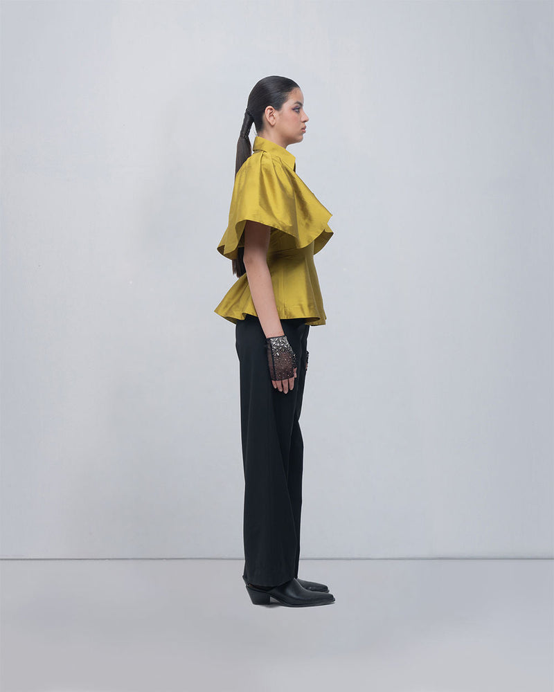 Par Top viscose top/shirt by Leh Studios in y.green for women in Singapore