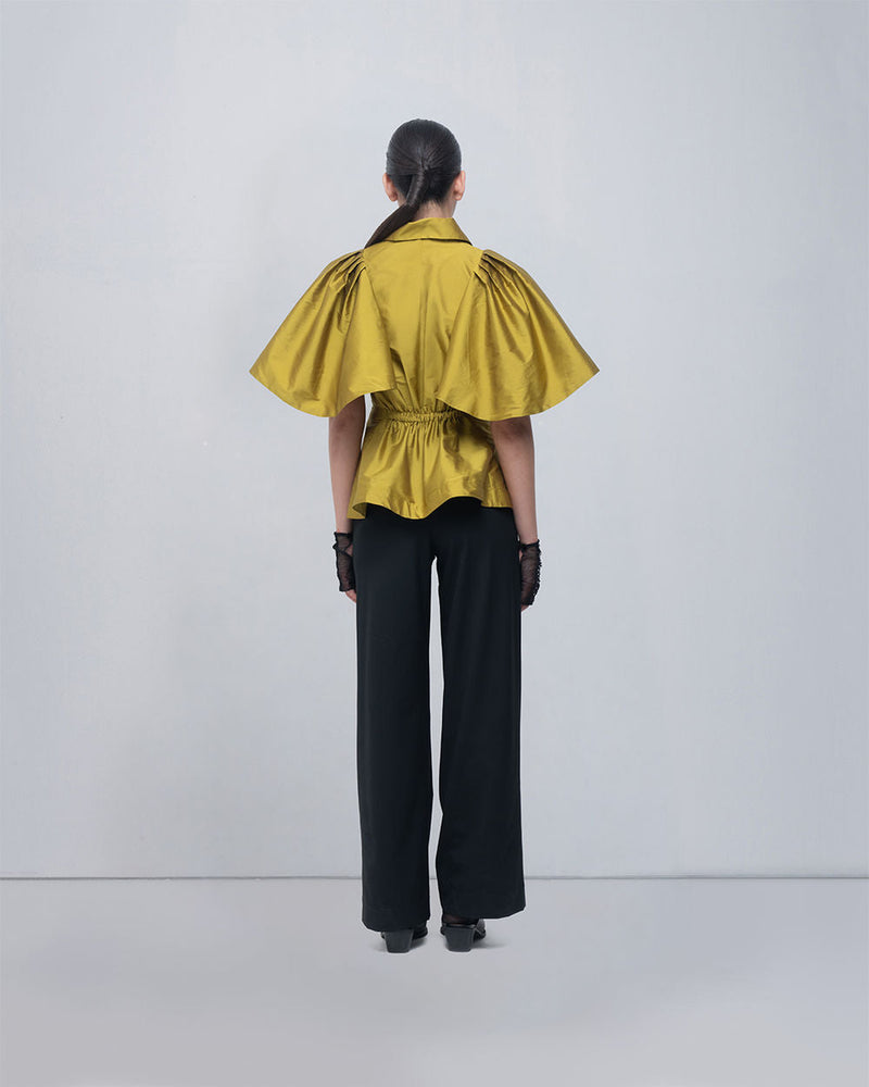 Par Top viscose top/shirt by Leh Studios in y.green for women in Singapore