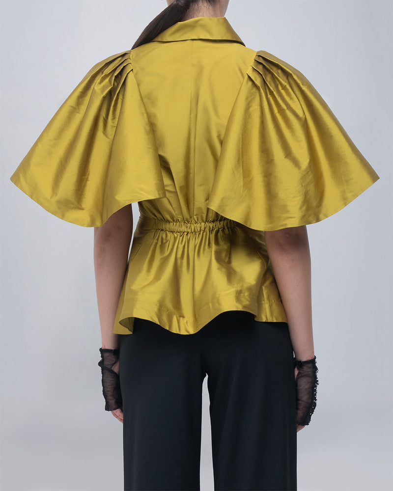 Par Top viscose top/shirt by Leh Studios in y.green for women in Singapore