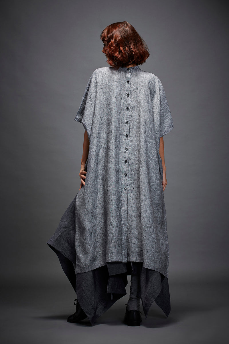 CASEY SHIRT IN GREY SHIRT linen by Chola in grey color for women in Singapore