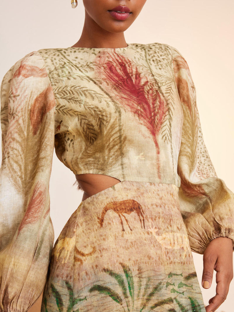 Euro Dress-Woods linen Dress by CORD for women in Singapore