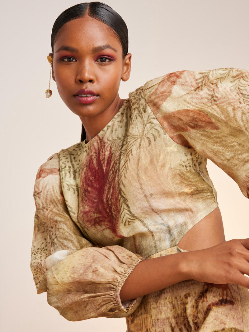 Euro Dress-Woods linen Dress by CORD for women in Singapore