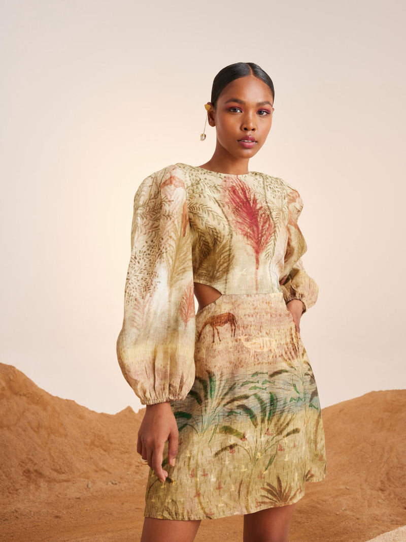 Euro Dress-Woods linen Dress by CORD for women in Singapore