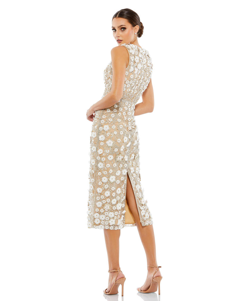 MD-67853 Embroidered Midi Dress-Ivory by Mac Duggal in ivory color for women in Singapore