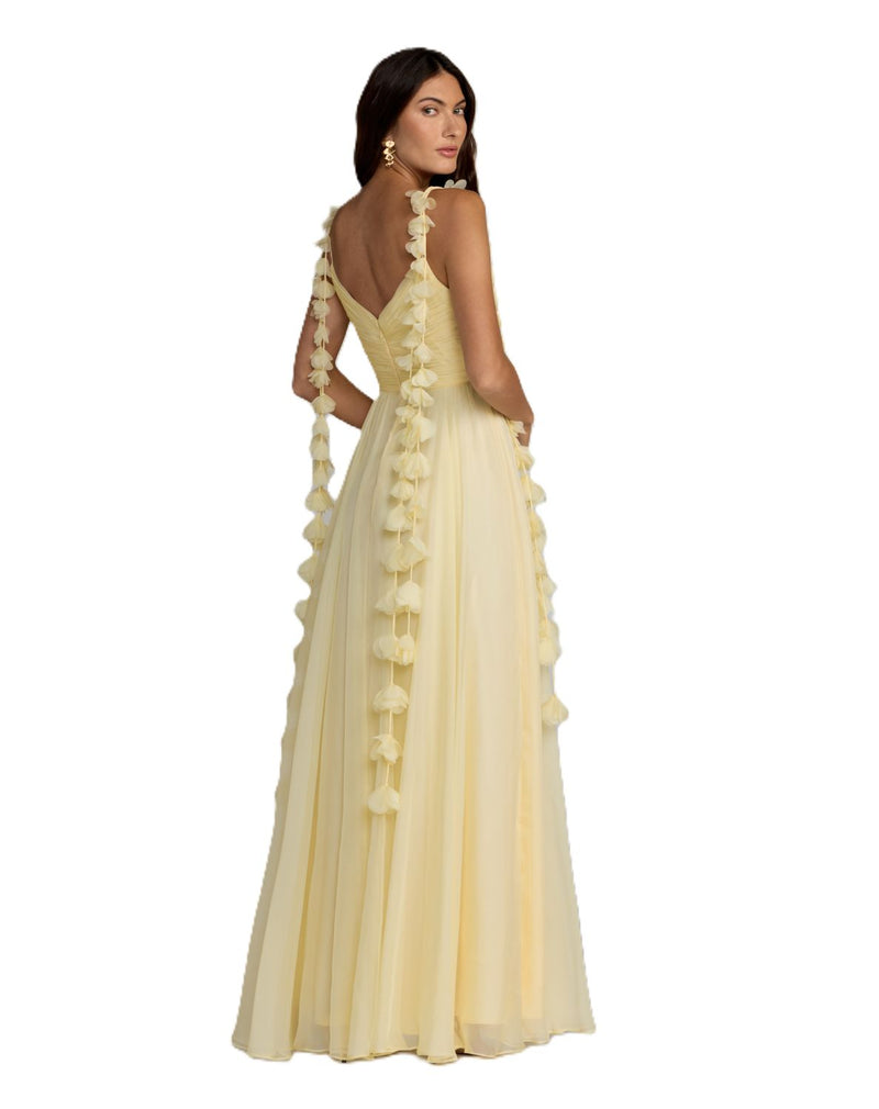 69086 - Yellow Chiffon A-Line maxi Dress chiffon by Mac Duggal in yellow color for women in Singapore