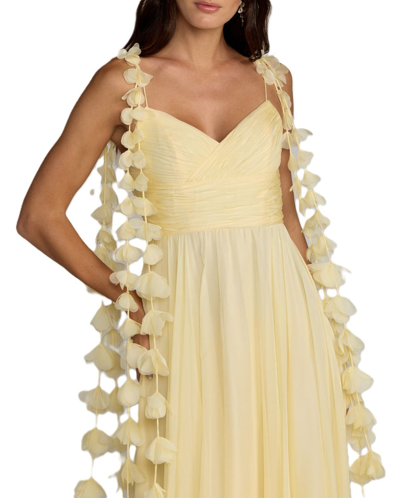 69086 - Yellow Chiffon A-Line maxi Dress chiffon by Mac Duggal in yellow color for women in Singapore