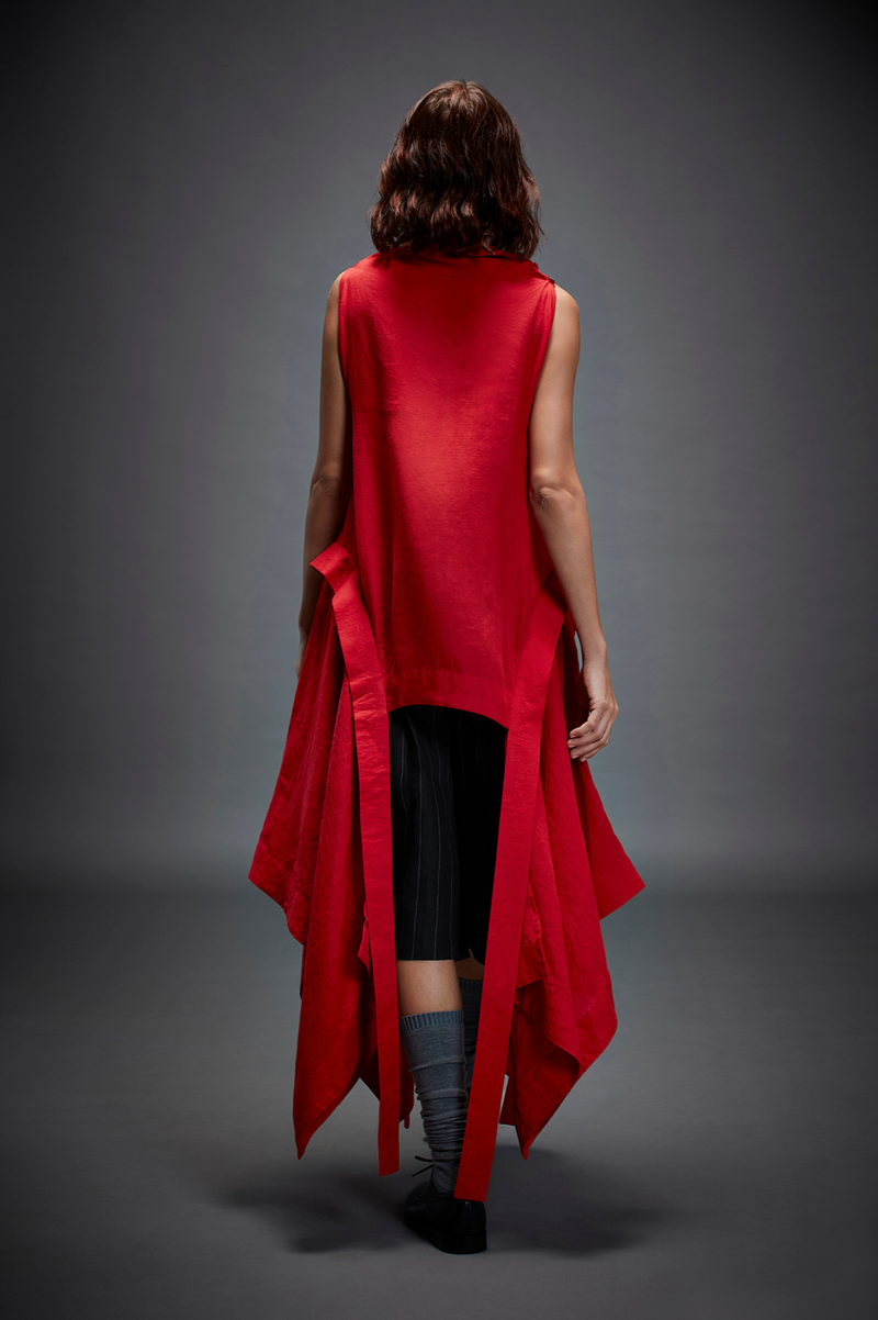 DIANA TOP linen by Chola in red color for women in Singapore