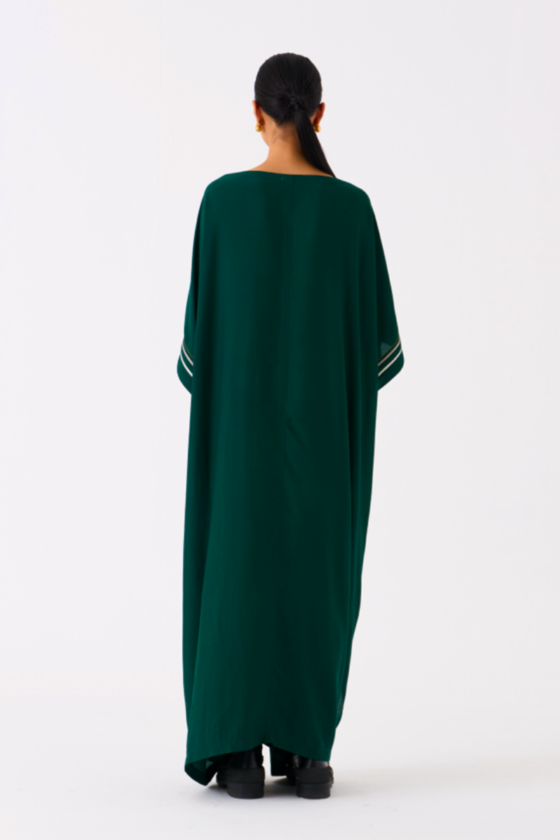TIE KAFTAN-GREEN bemberg by THREE in green color for women in Singapore