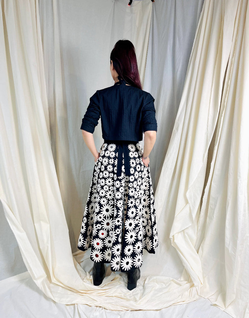 Guldasta Skirt cotton by Ka-Sha in black color for women in Singapore