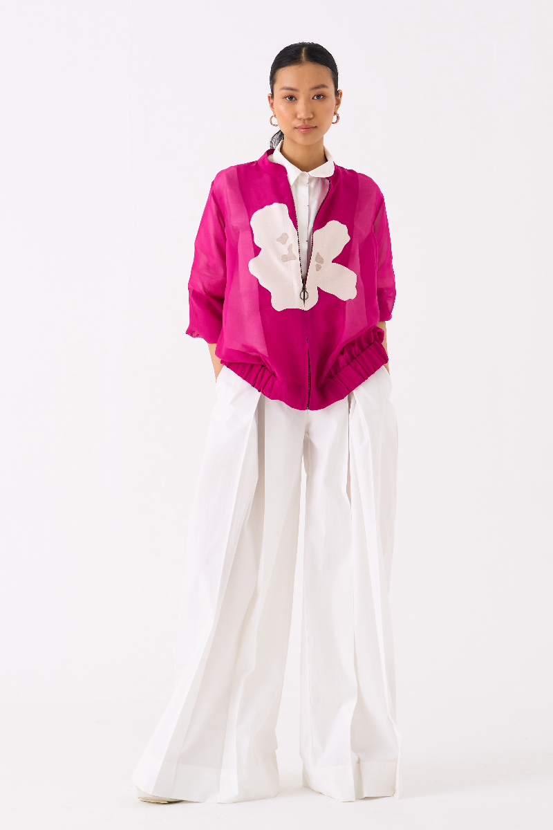 BOXY FIT SHIRT-WHITE poplin by THREE in white color for women in Singapore