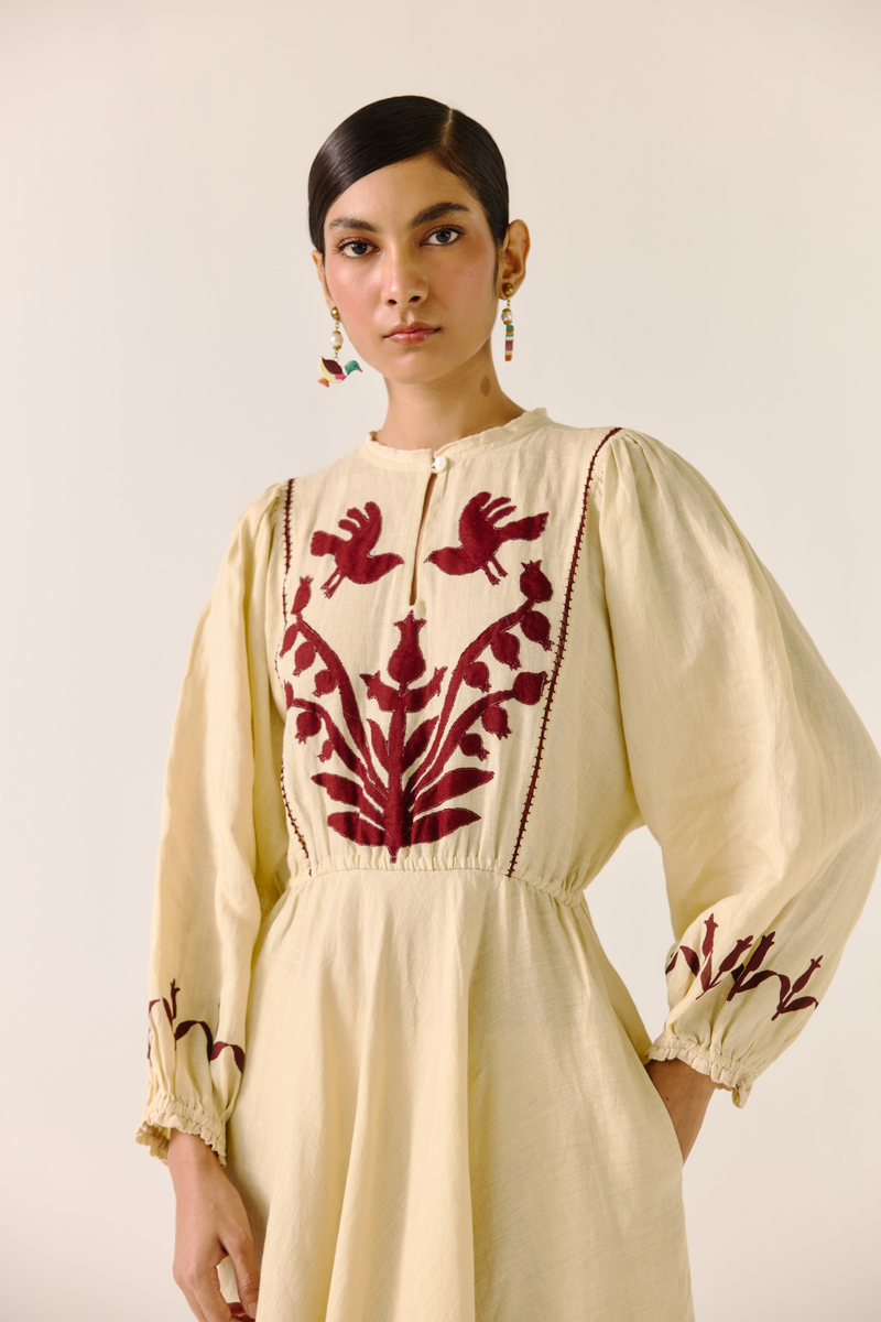 Emma Dress - Ivory linen by CORD in ivory for women in Singapore