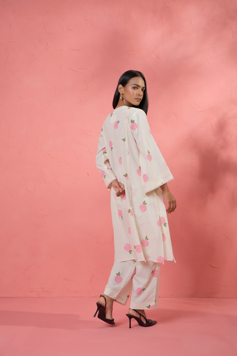 Gul Rose Set 1 cotton cambric light kurta set by AAVIDI in multicolor for women in Singapore