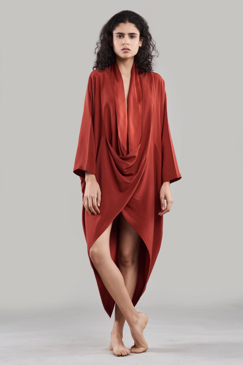 Amala Cape Dress silk Buy Amala Cape Dress from C&W | Dresses for Women by Ituvana in black color for women in Singapore