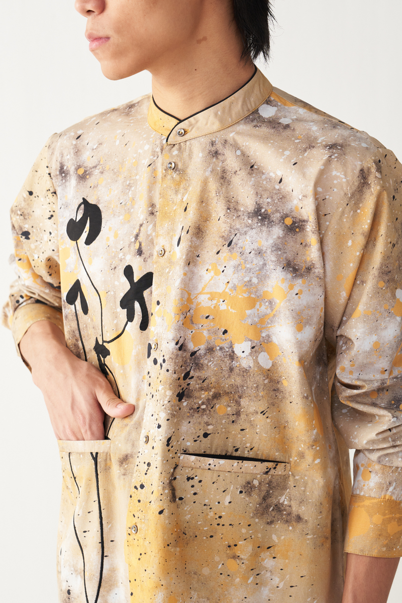 PAINTER POPPY APPLIQUE SHIRT poplin by THREE Men for men in Singapore