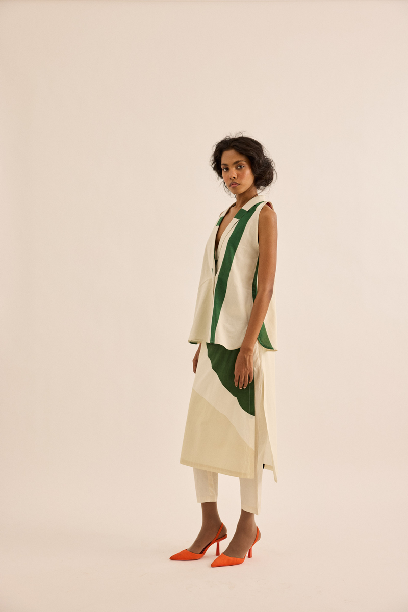 Laurel Top mul top/shirt by Khara Kapas in green for women in Singapore