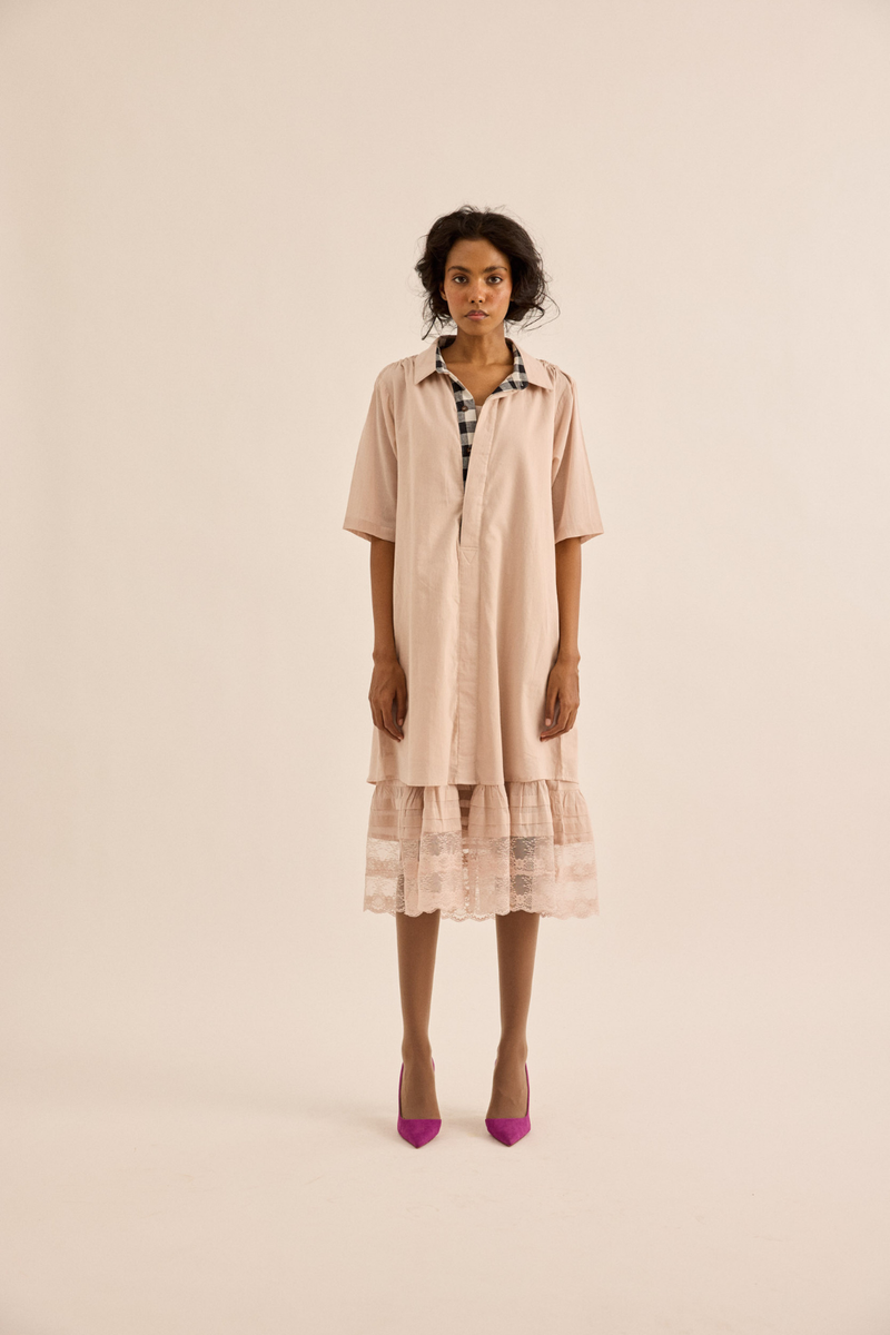 Opal Dress mul dress by Khara Kapas in blush pink for women in Singapore