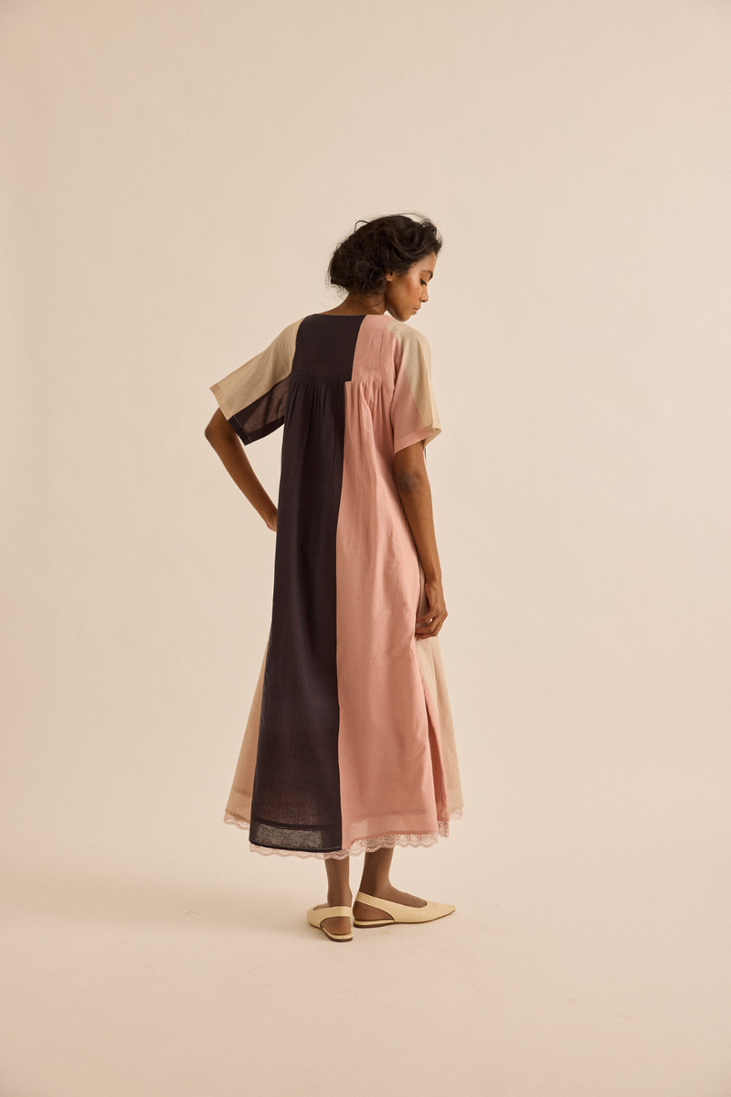 Puce Dress mul dress by Khara Kapas in multicolor for women in Singapore