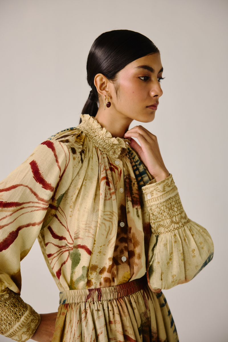 Farmer Top - Abstract cotton by CORD for women in Singapore