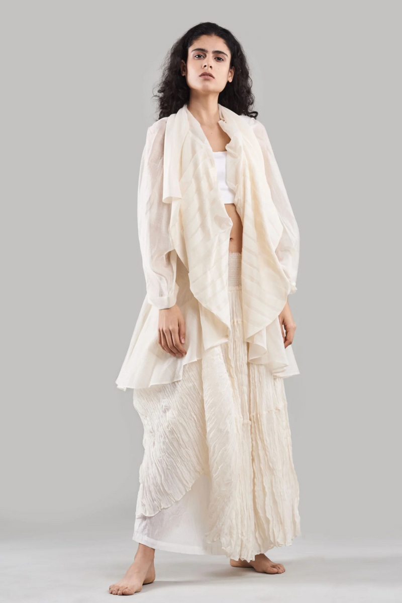 Chahel Versatile Wrinkle Skirt and Jacket silk Buy Chahel Versatile Wrinkle Skirt and Jacket from C&W | Co-Ord Sets for Women by Ituvana in black color for women in Singapore